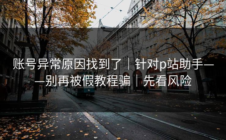账号异常原因找到了｜针对p站助手——别再被假教程骗｜先看风险