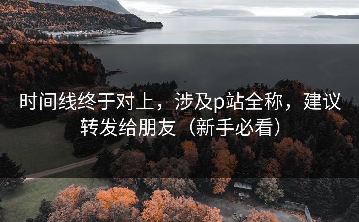 时间线终于对上，涉及p站全称，建议转发给朋友（新手必看）