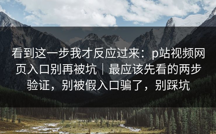 看到这一步我才反应过来:p站视频网页入口别再被坑|最应该先看的两步验证,别被假入口骗了,别踩坑 看到这一步我才反应过来:p站视频网页入口别再被坑|最应该先看的两步验证,别被假入口骗了,别踩坑