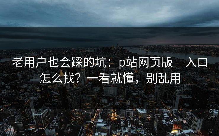 老用户也会踩的坑:p站网页版|入口怎么找?一看就懂,别乱用 老用户也会踩的坑:p站网页版|入口怎么找?一看就懂,别乱用