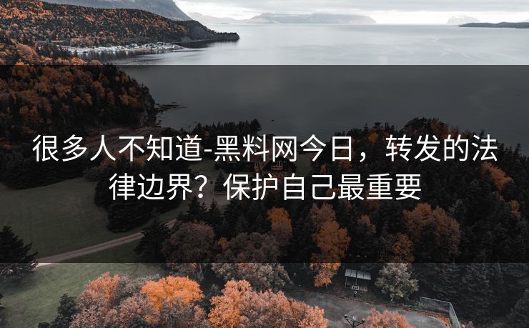很多人不知道-黑料网今日,转发的法律边界?保护自己最重要 很多人不知道-黑料网今日,转发的法律边界?保护自己最重要