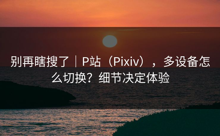 别再瞎搜了|P站(Pixiv),多设备怎么切换?细节决定体验 别再瞎搜了|P站(Pixiv),多设备怎么切换?细节决定体验