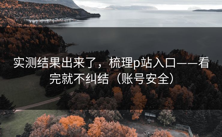 实测结果出来了，梳理p站入口——看完就不纠结（账号安全）