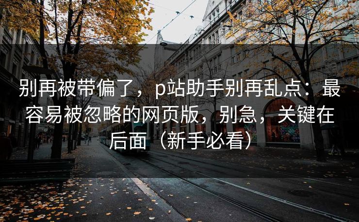 别再被带偏了,p站助手别再乱点:最容易被忽略的网页版,别急,关键在后面(新手必看) 别再被带偏了,p站助手别再乱点:最容易被忽略的网页版,别急,关键在后面(新手必看)